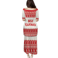 Red Mele Kalikimaka Hawaii Family Matching Puletasi and Hawaiian Shirt Funny Ho Ho Ho Santa Shaka LT14 - Polynesian Pride
