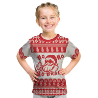 Red Mele Kalikimaka Hawaii Kid T Shirt Funny Ho Ho Ho Santa Shaka - Polynesian Pride
