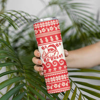 Red Mele Kalikimaka Hawaii Skinny Tumbler Funny Ho Ho Ho Santa Shaka LT14 - Polynesian Pride