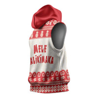 Red Mele Kalikimaka Hawaii Sleeveless Hoodie Funny Ho Ho Ho Santa Shaka LT14 - Polynesian Pride
