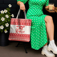 Red Mele Kalikimaka Hawaii Tote Bag Funny Ho Ho Ho Santa Shaka - Polynesian Pride