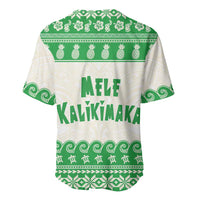 Green Mele Kalikimaka Hawaii Baseball Jersey Funny Ho Ho Ho Santa Shaka - Polynesian Pride