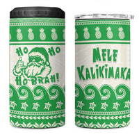 Green Mele Kalikimaka Hawaii 4 in 1 Can Cooler Tumbler Funny Ho Ho Ho Santa Shaka LT14 One Size: 16 oz Green - Polynesian Pride