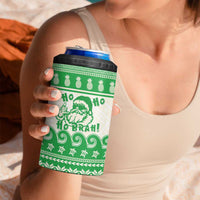 Green Mele Kalikimaka Hawaii 4 in 1 Can Cooler Tumbler Funny Ho Ho Ho Santa Shaka LT14 - Polynesian Pride