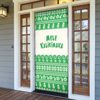 Green Mele Kalikimaka Hawaii Door Cover Funny Ho Ho Ho Santa Shaka LT14 - Polynesian Pride