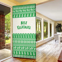 Green Mele Kalikimaka Hawaii Door Cover Funny Ho Ho Ho Santa Shaka LT14 - Polynesian Pride