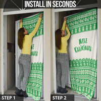 Green Mele Kalikimaka Hawaii Door Cover Funny Ho Ho Ho Santa Shaka LT14 - Polynesian Pride
