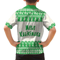Green Mele Kalikimaka Hawaii Family Matching Off Shoulder Maxi Dress and Hawaiian Shirt Funny Ho Ho Ho Santa Shaka LT14 - Polynesian Pride