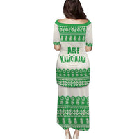 Green Mele Kalikimaka Hawaii Family Matching Puletasi and Hawaiian Shirt Funny Ho Ho Ho Santa Shaka LT14 - Polynesian Pride