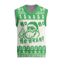 Green Mele Kalikimaka Hawaii Christmas Knitted V-Neck Vest Funny Ho Ho Ho Santa Shaka LT14 Green - Polynesian Pride
