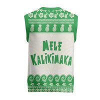 Green Mele Kalikimaka Hawaii Christmas Knitted V-Neck Vest Funny Ho Ho Ho Santa Shaka LT14 - Polynesian Pride