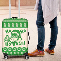 Green Mele Kalikimaka Hawaii Luggage Cover Funny Ho Ho Ho Santa Shaka LT14 Green - Polynesian Pride