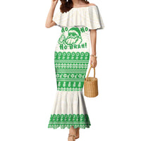 Green Mele Kalikimaka Hawaii Mermaid Dress Funny Ho Ho Ho Santa Shaka LT14 Women Green - Polynesian Pride