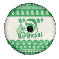 Green Mele Kalikimaka Hawaii Spare Tire Cover Funny Ho Ho Ho Santa Shaka LT14 - Polynesian Pride