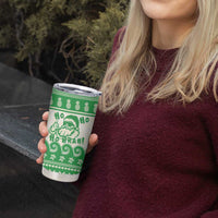 Green Mele Kalikimaka Hawaii Tumbler Cup Funny Ho Ho Ho Santa Shaka - Polynesian Pride