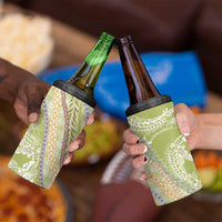 Green Palaka Hawaii Leis 4 in 1 Can Cooler Tumbler Hawaiian-plaid Elegant Tropical Vibes LT14 - Polynesian Pride