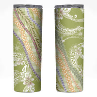 Green Palaka Hawaii Leis Skinny Tumbler Hawaiian-plaid Elegant Tropical Vibes LT14 Green - Polynesian Pride