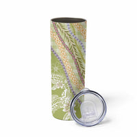 Green Palaka Hawaii Leis Skinny Tumbler Hawaiian-plaid Elegant Tropical Vibes LT14 - Polynesian Pride