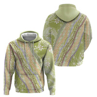 Green Palaka Hawaii Leis Zip Hoodie Hawaiian-plaid Elegant Tropical Vibes - Polynesian Pride