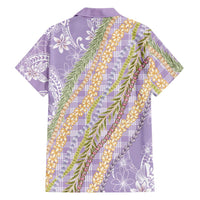 Purple Palaka Hawaii Leis Family Matching Summer Maxi Dress and Hawaiian Shirt Hawaiian-plaid Elegant Tropical Vibes LT14 - Polynesian Pride