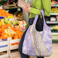 Purple Palaka Hawaii Leis Grocery Bag Hawaiian-plaid Elegant Tropical Vibes - Polynesian Pride