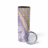 Purple Palaka Hawaii Leis Skinny Tumbler Hawaiian-plaid Elegant Tropical Vibes LT14 - Polynesian Pride