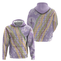 Purple Palaka Hawaii Leis Zip Hoodie Hawaiian-plaid Elegant Tropical Vibes - Polynesian Pride