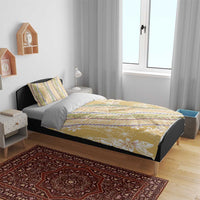 Yellow Palaka Hawaii Leis Bedding Set Hawaiian-plaid Elegant Tropical Vibes - Polynesian Pride