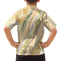 Yellow Palaka Hawaii Leis Family Matching Puletasi and Hawaiian Shirt Hawaiian-plaid Elegant Tropical Vibes LT14 - Polynesian Pride
