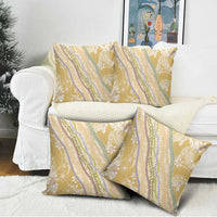 Yellow Palaka Hawaii Leis Pillow Cover Hawaiian-plaid Elegant Tropical Vibes - Polynesian Pride