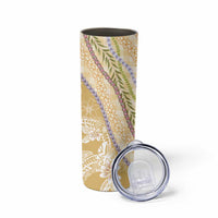 Yellow Palaka Hawaii Leis Skinny Tumbler Hawaiian-plaid Elegant Tropical Vibes LT14 - Polynesian Pride