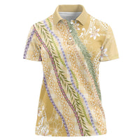 Yellow Palaka Hawaii Leis Women Polo Shirt Hawaiian-plaid Elegant Tropical Vibes LT14 Female Yellow - Polynesian Pride