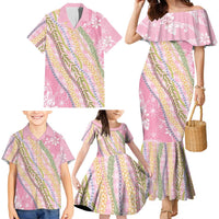 Pink Palaka Hawaii Leis Family Matching Mermaid Dress and Hawaiian Shirt Hawaiian-plaid Elegant Tropical Vibes LT14 - Polynesian Pride