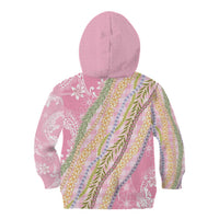 Pink Palaka Hawaii Leis Kid Hoodie Hawaiian-plaid Elegant Tropical Vibes - Polynesian Pride