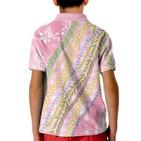 Pink Palaka Hawaii Leis Kid Polo Shirt Hawaiian-plaid Elegant Tropical Vibes - Polynesian Pride