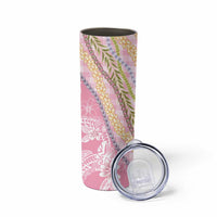 Pink Palaka Hawaii Leis Skinny Tumbler Hawaiian-plaid Elegant Tropical Vibes LT14 - Polynesian Pride