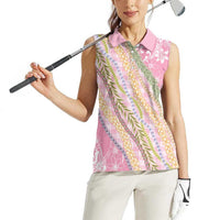 Pink Palaka Hawaii Leis Women Sleeveless Polo Shirt Hawaiian-plaid Elegant Tropical Vibes LT14 - Polynesian Pride