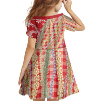 Red Palaka Hawaii Leis Family Matching Summer Maxi Dress and Hawaiian Shirt Hawaiian-plaid Elegant Tropical Vibes LT14 - Polynesian Pride