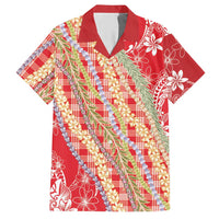 Red Palaka Hawaii Leis Hawaiian Shirt Hawaiian-plaid Elegant Tropical Vibes - Polynesian Pride