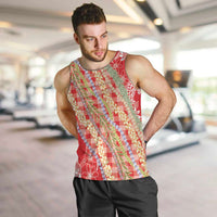 Red Palaka Hawaii Leis Men Tank Top Hawaiian-plaid Elegant Tropical Vibes - Polynesian Pride