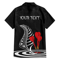 Personalised New Zealand Darts Family Matching Short Sleeve Bodycon Dress and Hawaiian Shirt Aotearoa Maori Fern Bring It On LT14 - Polynesian Pride