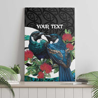 Personalised Valentine's Day New Zealand Canvas Wall Art Tui Bird Couple Kowhaiwhai Mix Pohutukawa LT14 - Polynesian Pride