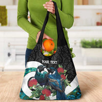 Personalised Valentine's Day New Zealand Grocery Bag Tui Bird Couple Kowhaiwhai Mix Pohutukawa LT14 - Polynesian Pride