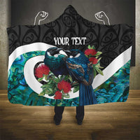 Personalised Valentine's Day New Zealand Hooded Blanket Tui Bird Couple Kowhaiwhai Mix Pohutukawa LT14 - Polynesian Pride
