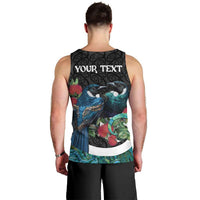Personalised Valentine's Day New Zealand Men Tank Top Tui Bird Couple Kowhaiwhai Mix Pohutukawa LT14 - Polynesian Pride