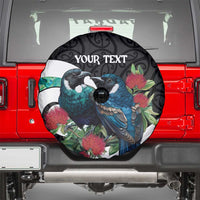 Personalised Valentine's Day New Zealand Spare Tire Cover Tui Bird Couple Kowhaiwhai Mix Pohutukawa LT14 - Polynesian Pride
