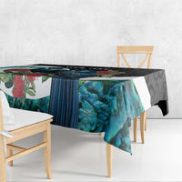 Personalised Valentine's Day New Zealand Tablecloth Tui Bird Couple Kowhaiwhai Mix Pohutukawa LT14 - Polynesian Pride