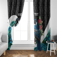 Personalised Valentine's Day New Zealand Window Curtain Tui Bird Couple Kowhaiwhai Mix Pohutukawa LT14 - Polynesian Pride