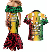 Vanuatu Independence Day Couples Matching Mermaid Dress and Hawaiian Shirt Long God Yumi Stanap Happy 45th Anniversary LT14 - Polynesian Pride