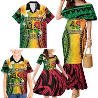 Vanuatu Independence Day Family Matching Mermaid Dress and Hawaiian Shirt Long God Yumi Stanap Happy 45th Anniversary LT14 - Polynesian Pride